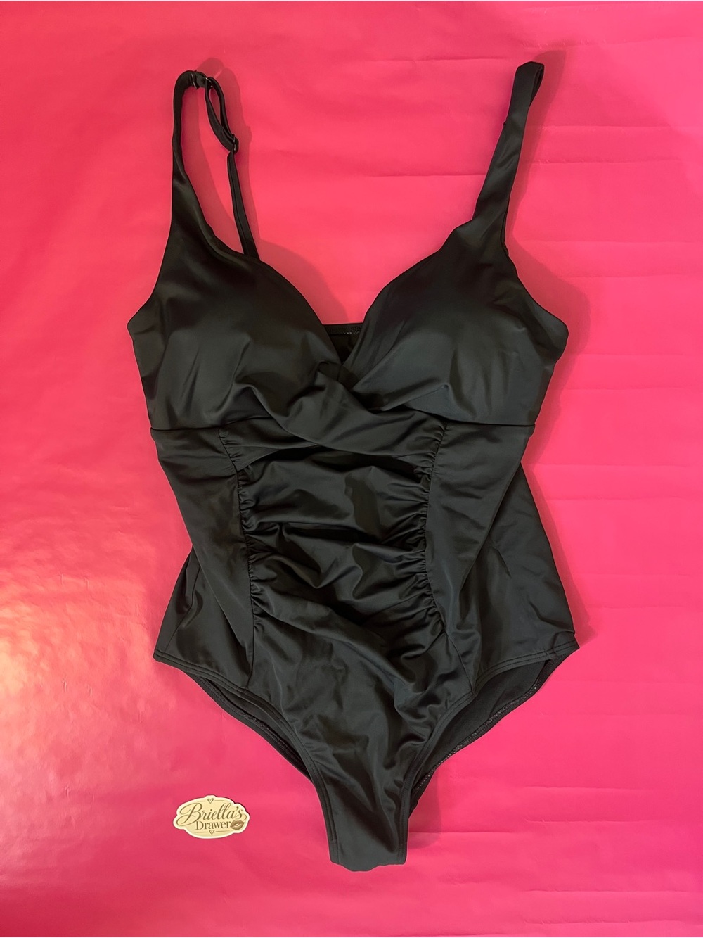 Plus Size Size 16 Classic Black One-Piece Swimsuit - Brand: